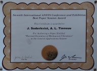 Ansys Best Session Paper award