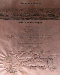 Honorary citizen of Tucson